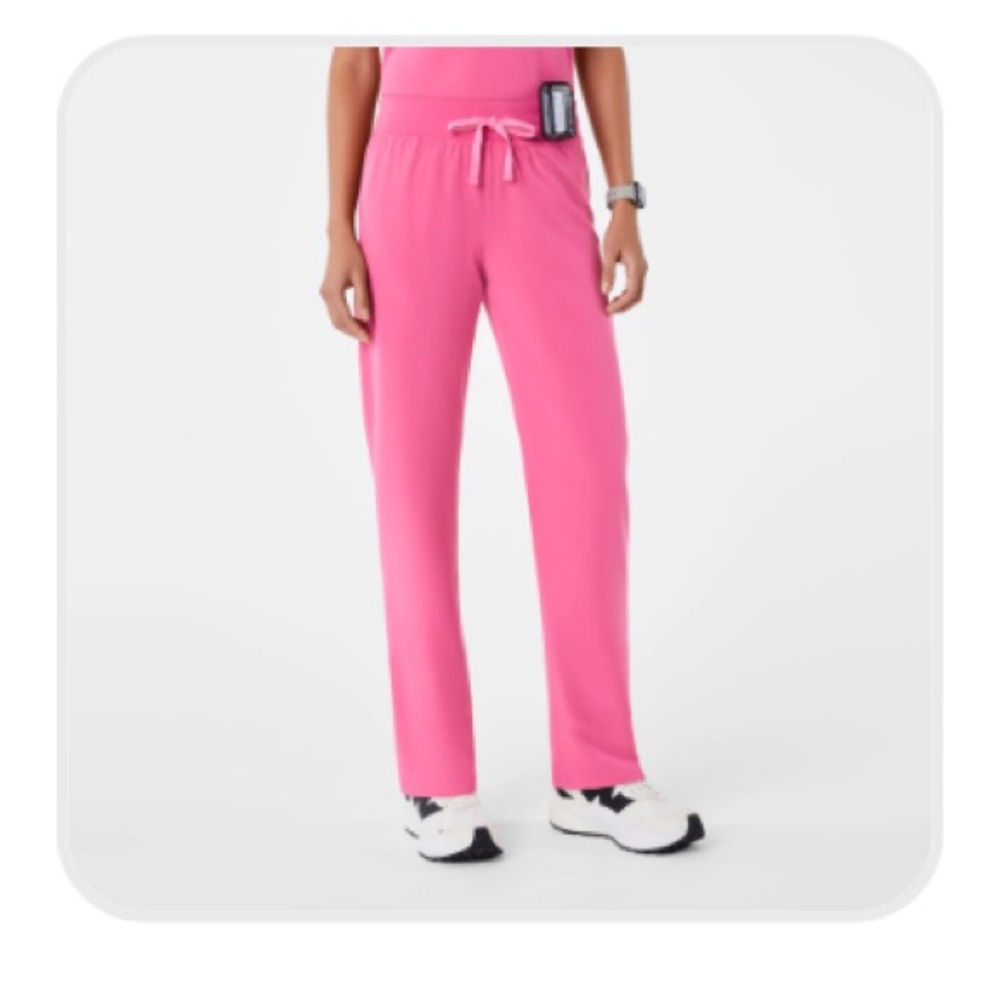 Figs f*ing pink high waist Livingston scrub pants